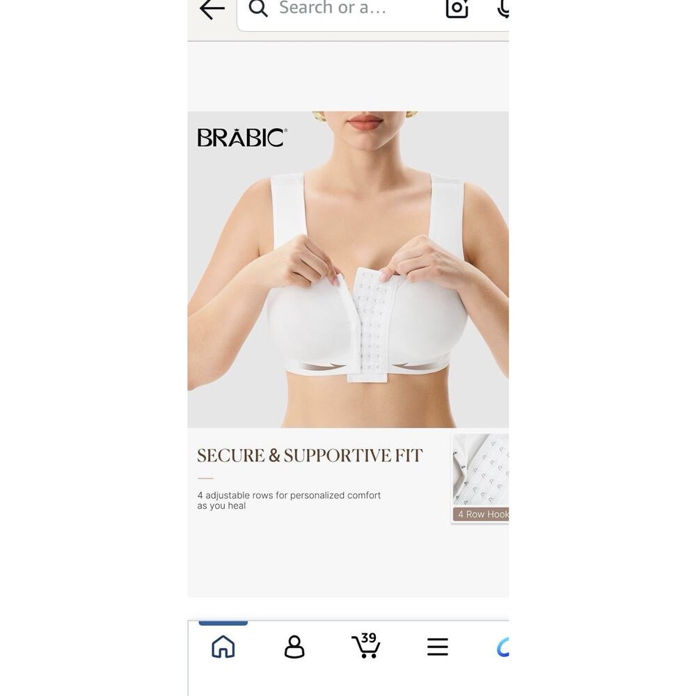 BRABIC Post Surgery Compression Bras Women's Front Closure Mastectomy Bra Large - Picture 2 of 10